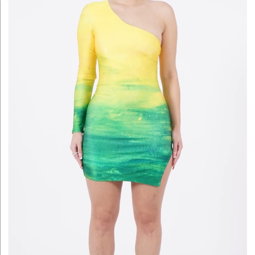 Farai London Lani Citrus Green Dress